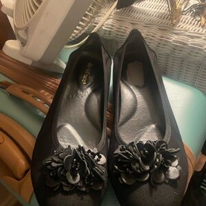 David Tate Black Floral Flats 12